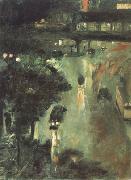 Lesser Ury Nollendorf Square at Night (nn02) France oil painting reproduction